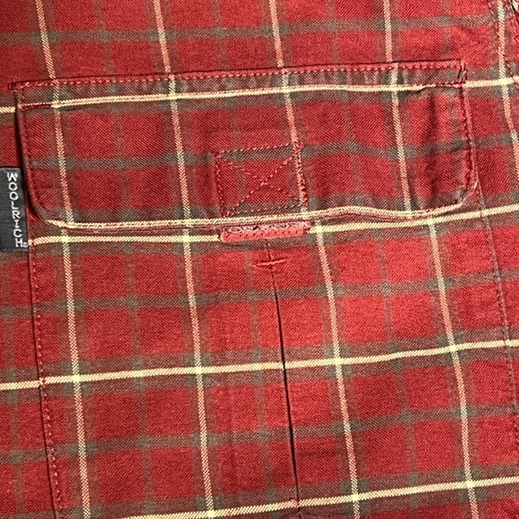 Woolrich Plaid Shirt Men's Large Merlot Outdoor Camping - Picture 5 of 13